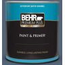 BEHR PREMIUM PLUS 1 qt. #570F-6 Mood Indigo Satin Enamel Exterior Paint & Primer