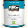 BEHR PREMIUM PLUS 1 gal. #OR-W15 Sleek White Satin Enamel Low Odor Interior Paint & Primer