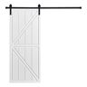 AIOPOP HOME Modern K-Frame Designed 84 in. x 42 in. MDF Panel White with Painted Sliding Barn Door with Hardware Kit