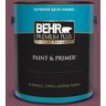 BEHR PREMIUM PLUS 1 gal. #100D-7 Maroon Satin Enamel Exterior Paint & Primer