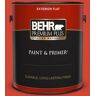 BEHR PREMIUM PLUS 1 gal. #180B-7 Chili Pepper Flat Exterior Paint & Primer