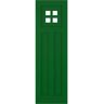 Ekena Millwork True Fit 15 in. x 43 in. PVC San Antonio Mission Style Fixed Mount Flat Panel Shutters, Viridian Green (Per Pair)