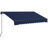 Outsunny 6.5 ft. Aluminum Frame 280 gsm Polyester Fabric Manual Crank Retractable Awning (78.75 in. Projection) in Dark Blue