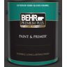 BEHR PREMIUM PLUS 1 gal. #T13-3 Black Lacquer Semi-Gloss Enamel Exterior Paint & Primer