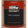 BEHR PREMIUM PLUS 1 gal. #QE-12 Dune Drift Flat Exterior Paint & Primer