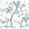 LILLIAN AUGUST 60.75 sq. ft. Coastal Haven Breezy Blue Sparrow Embossed Vinyl Unpasted Wallpaper Roll