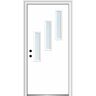 MMI Door Davina 36 in. x 80 in. Right-Hand Inswing 3-Lite Clear Low-E Primed Fiberglass Prehung Front Door on 4-9/16 in. Frame