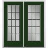 Masonite 72 in. x 80 in. Conifer Steel Prehung Left-Hand Inswing 15-Lite Clear Glass Patio Door in Vinyl Frame with Brickmold