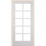 Builders Choice 36 in. x 80 in. Right-Handed 10-Lite Clear Glass Solid Core White Primed Wood Single Prehung Interior Door