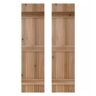 Dogberry 14 in. x 84 in. Wood Traditional Dirty Blonde Board and Batten Shutters Pair