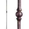 HOUSE OF FORGINGS Tuscan Round Hammered 44 in. x 0.5625 in. Oil Rubbed Bronze Single Sphere Solid Wrought Iron Baluster