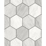 CASA MIA Hexagon Tiles White/Gray/Black Paper Non-Pasted Strippable Wallpaper Roll (Cover 56.00 sq. ft.)