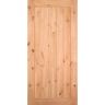 Masonite 36 in. x 84 in. Knotty Alder 1 Panel Shaker V-Groove Solid Wood Interior Barn Door Slab