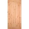Masonite 40 in. x 84 in. Knotty Alder 1 Panel Shaker V-Groove Solid Wood Interior Barn Door Slab