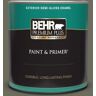 BEHR PREMIUM PLUS 1 qt. #N370-6 Gladiator Gray Semi-Gloss Enamel Exterior Paint & Primer