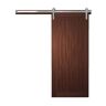VeryCustom 36 in. x 84 in. Howl at the Moon Terrace Wood Sliding Barn Door with Hardware Kit in Stainless Steel