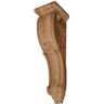 American Pro Decor 14-3/8 in. x 5-3/4 in. x 5-5/8 in. Unfinished Large Hand Carved North American Solid Cherry Acanthus Leaf Wood Corbel