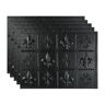 Fasade Brushed Onyx 18.25 in. x 24.25 in. Fleur-de-lis Vinyl Backsplash Panel in (5-Pack)