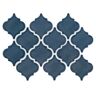 MSI Bay Blue Glossy Arabesque 11 in. x 15 in. Glossy Ceramic Mesh-Mounted Mosaic Wall Tile (11.7 sq.ft./Case)