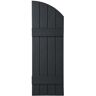 Ply Gem 14 in. x 43 in. Polypropylene Closed 4-Board Arch Top Board and Batten Shutter Pair in Blackwatch Green