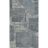 Walls Republic Blue Textured Geometric Circles and Stripes Paste the Wall Double Roll Wallpaper 57 sq. ft.