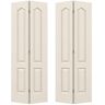 JELD-WEN 36 in. x 80 in. Camden Primed Textured Molded Composite Closet Bi-Fold Double Door