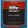 BEHR PREMIUM PLUS 1 qt. #MQ4-58 Mondrian Blue Flat Exterior Paint & Primer