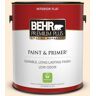 BEHR PREMIUM PLUS 1 gal. #320C-1 Cotton Tail Flat Low Odor Interior Paint & Primer