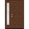 Steves & Sons Regency 53 in. x 80 in. 8-Panel RHIS Chestnut Stain Mahogany Fiberglass Prehung Front Door w/14in.Sidelite