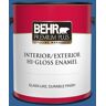 BEHR PREMIUM PLUS 1 gal. #S-G-580 Running Water Hi-Gloss Enamel Interior/Exterior Paint