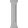 Ekena Millwork Corner 40 in. x 8 in. White Box Newel Post with Panel, Peaked Capital and Base Trim (Installation Kit Included)
