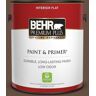 BEHR PREMIUM PLUS 1 gal. #760B-7 Revival Mahogany Flat Low Odor Interior Paint & Primer