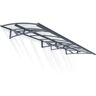 CANOPIA by PALRAM Amsterdam 5 ft. x 15 ft. Gray/Clear Door and Window Fixed Awning