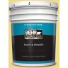 BEHR PREMIUM PLUS 5 gal. #P320-4 Pineapple Crush Satin Enamel Exterior Paint & Primer