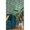 Walls Republic Duck Egg Aralia Leaves Metallic Textured Botanical Wallpaper with Non-Woven Material Covered 57 Sq. ft Double Roll