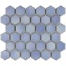 Merola Tile Hudson Due 2" Hex Frost Blue 10-7/8 in. x 12-5/8 in. Porcelain Mosaic Tile (9.7 sq. ft./Case)