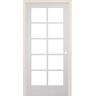 Builders Choice 36 in. x 80 in. Left-Handed 10-Lite Clear Glass Solid Core White Primed Wood Single Prehung Interior Door