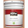 BEHR PREMIUM PLUS 5 gal. #240F-4 Tiny Fawn Flat Low Odor Interior Paint & Primer