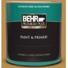 BEHR PREMIUM PLUS 1 qt. #320D-6 Lion Mane Semi-Gloss Enamel Exterior Paint & Primer