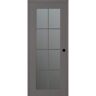 Bellini Vana 28 in. x 96 in. Left-Handed 8-Lite Frosted Glass Gray Matte Composite DIY-Friendly Single Prehung Interior Door