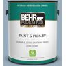 BEHR PREMIUM PLUS 1 gal. #S510-3 Ombre Blue Semi-Gloss Enamel Low Odor Interior Paint & Primer