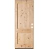 Krosswood Doors 36 in. x 96 in. Rustic Top Rail Arch 2 Panel Left-Hand Inswing Unfinished Knotty Alder Exterior Wood Prehung Front Door