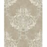 CASA MIA Cream Classic Damask Paper Strippable Wallpaper Roll (Cover 57 sq. ft.)