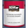 BEHR PREMIUM PLUS 1 gal. #MQ5-15 Award Night Hi-Gloss Enamel Interior/Exterior Paint