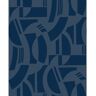 Scott Carter Blue Indigo Flocked Geometric Flock Non-Pasted Non-Woven Paper Wallpaper