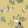 Walls Republic Cranes in Water Wallpaper Yellow Paper Strippable Roll (Covers 57 sq. ft.)