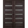 Belldinni vona 07-04 72 in. x 80 in. Left Hand Active 5-Lite Frosted Glass Veralinga Oak Wood Composite Double Prehung French Door