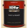 BEHR PREMIUM PLUS 1 gal. #340E-3 Bavarian Cream Flat Exterior Paint & Primer