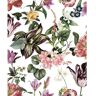 Flora Collection White Floral Rhapsody Matte Finish Non-Pasted Vinyl on Non-Woven Wallpaper Roll