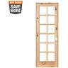 Krosswood Doors 36 in. x 96 in. French Knotty Alder 12-Lite Tempered Clear Glass Solid Left-Hand Wood Single Prehung Interior Door